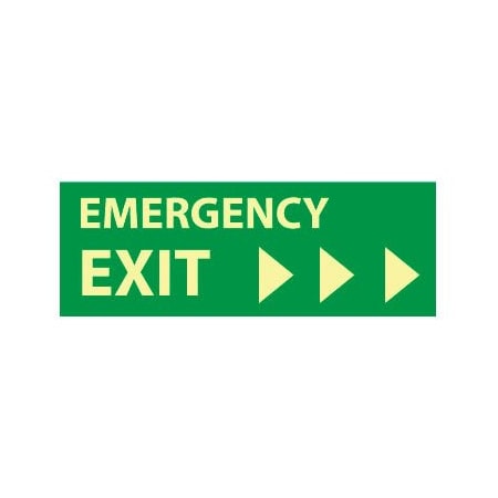 National Marker Co Glow Sign Vinyl - Emergency ExitRight Arrow GL302P